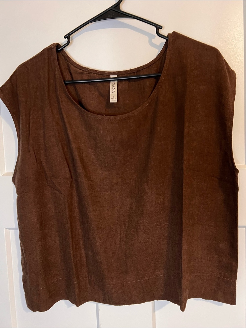 Zenana Outfitters Brown Scoop Neck Linen Tank